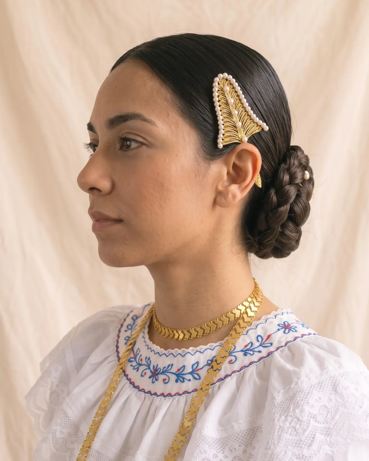 Conjunto Capas: Pajuela con Perlas y Cadena Bruja — foto 1