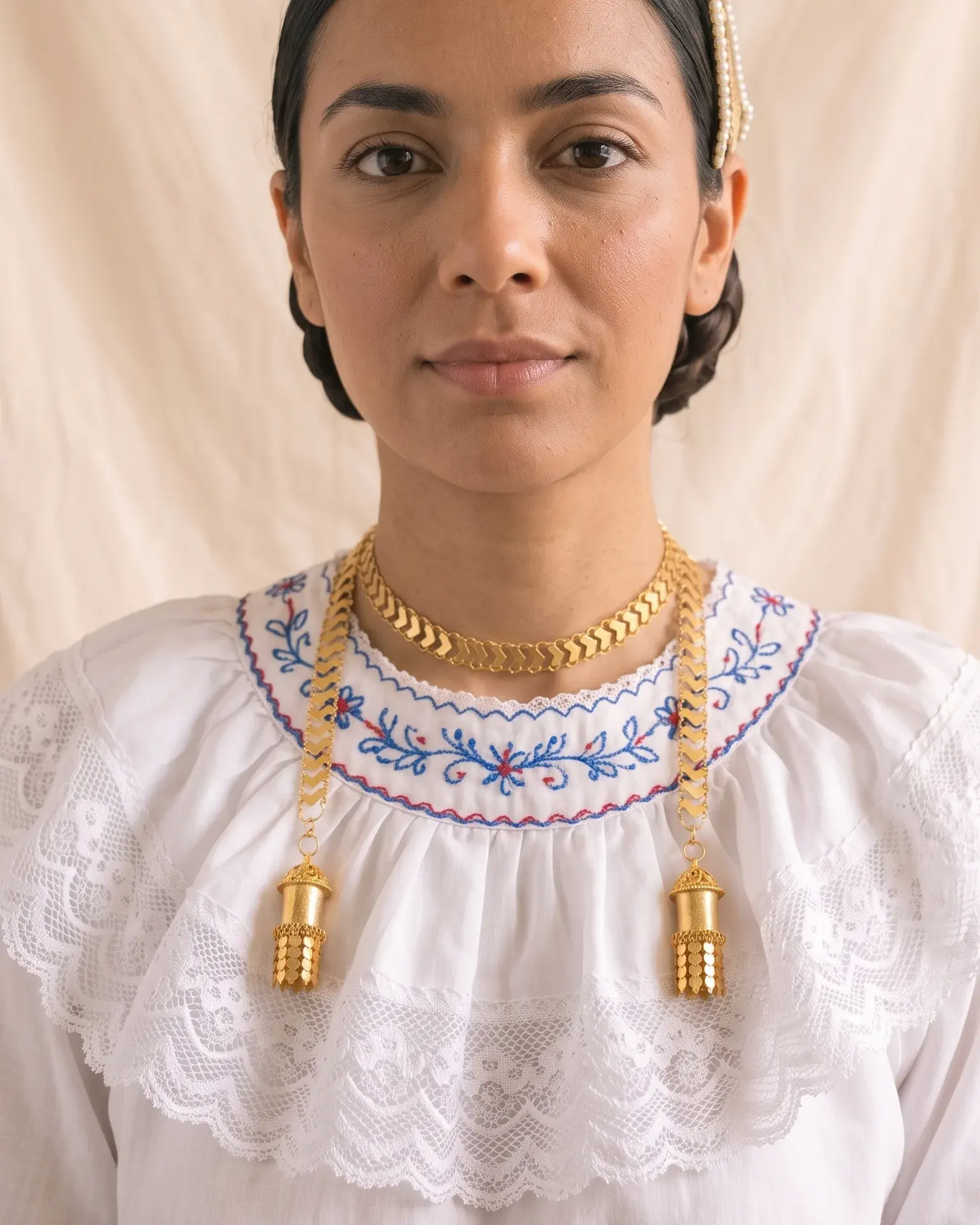 Conjunto Capas: Pajuela con Perlas y Cadena Bruja — foto 2